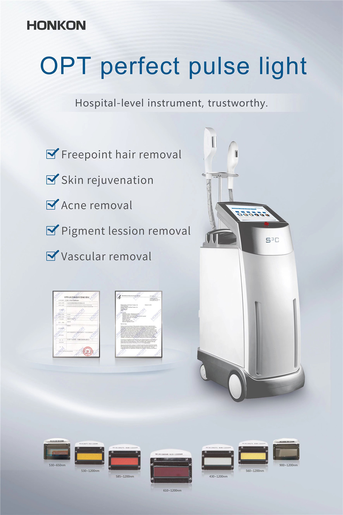 HONKON OPT SHR multi-function hair removal and skin rejuvenation