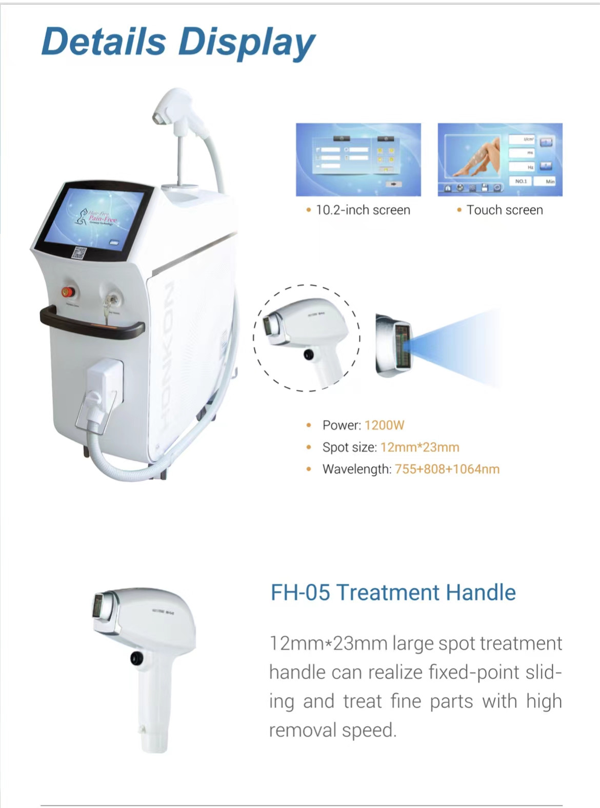 Premium 1200Watts Triple Wavelength Diode Laser, 1064nm, 808nm and 755nm04